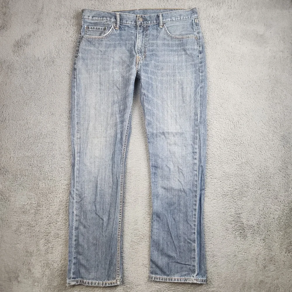 Levi's 559 Relaxed Straight Jeans Mens 36x34 Blue Mid Rise Distressed Denim
